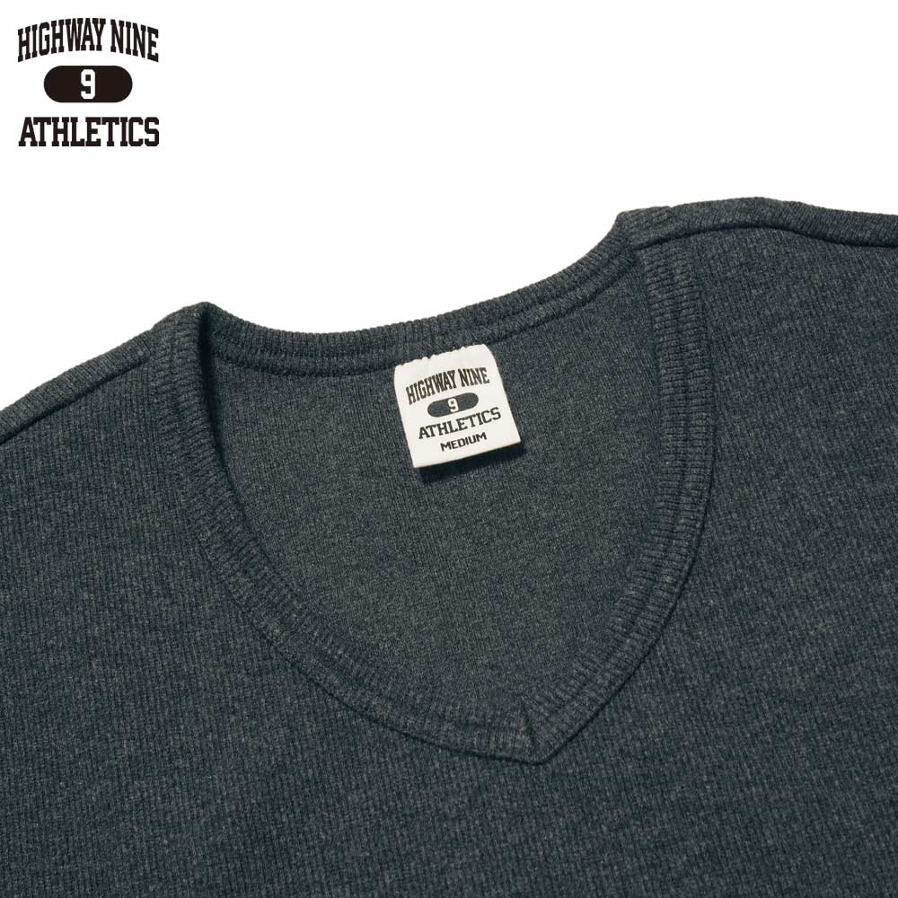 V-NECK RIB L/S Tee  / CHARCOAL / HIGHWAY NINE ϥʥ