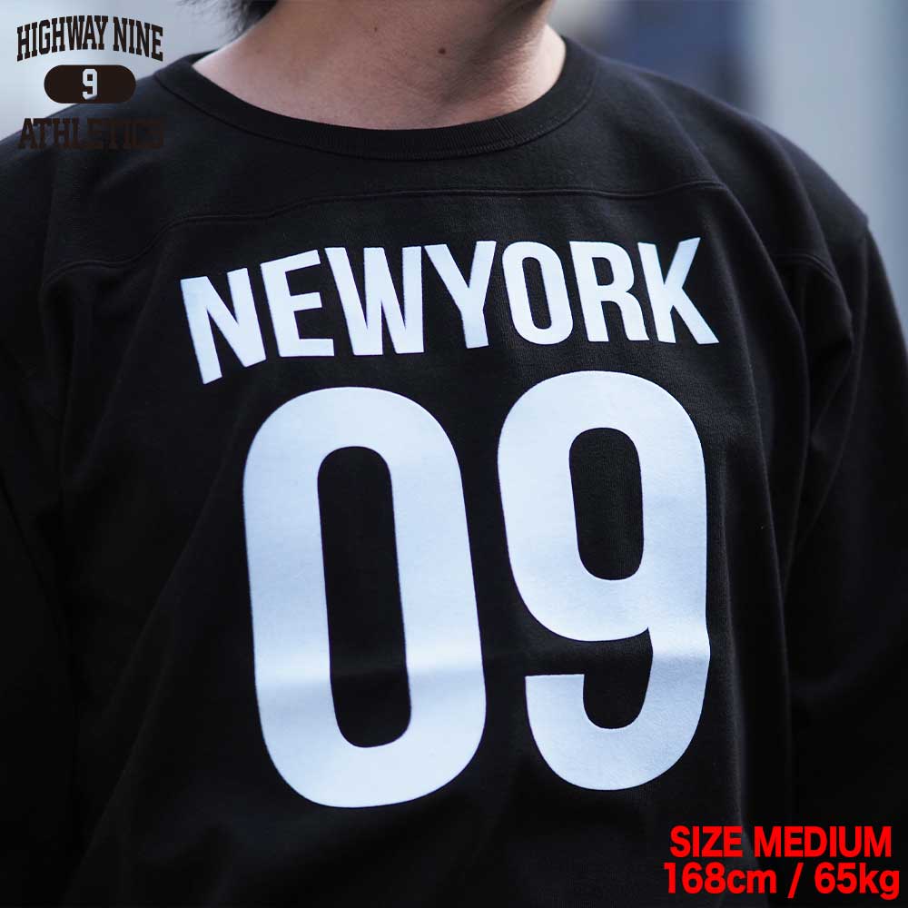10/-TENJIKU ROUGH FIT FOOT BALL PRINT Tee��NEW YORK�� / BLACK / HIGHWAY NINE �ϥ��������ʥ���