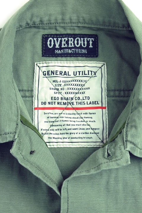 OVEROUT �����С������ȡ�MILITARY SHIRTS���ߥ꥿�꡼����� (OLIVE)