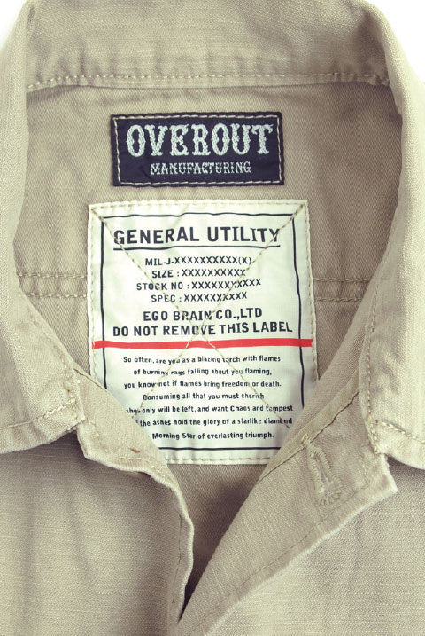 OVEROUT �����С������ȡ�MILITARY SHIRTS���ߥ꥿�꡼����� (BEIGE)