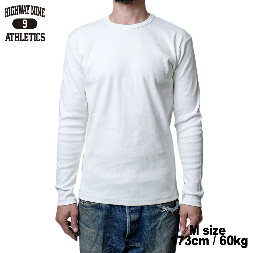 C-NECK RIB L/S Tee  / WHITE / HIGHWAY NINE ϥʥ