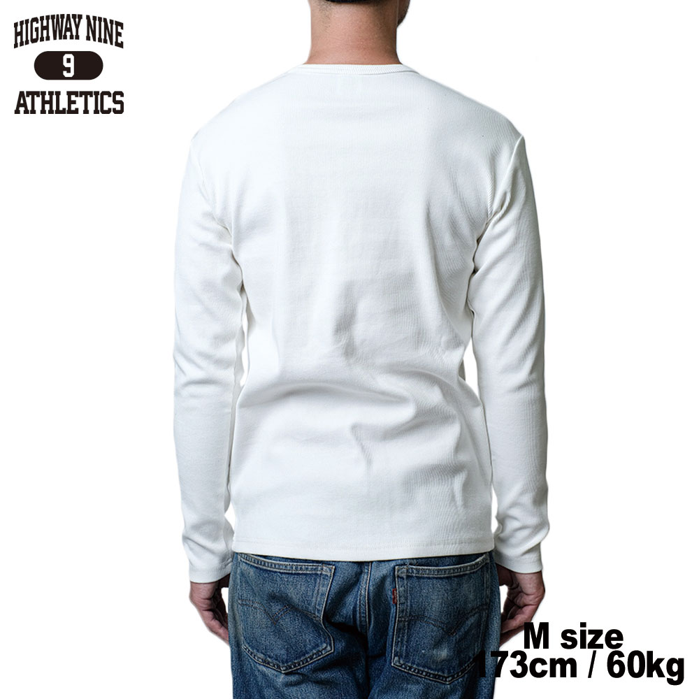 C-NECK RIB L/S Tee  / WHITE / HIGHWAY NINE ϥʥ