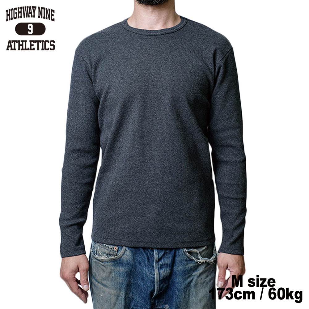 C-NECK RIB L/S Tee  / CHARCOAL / HIGHWAY NINE �ϥ��������ʥ���