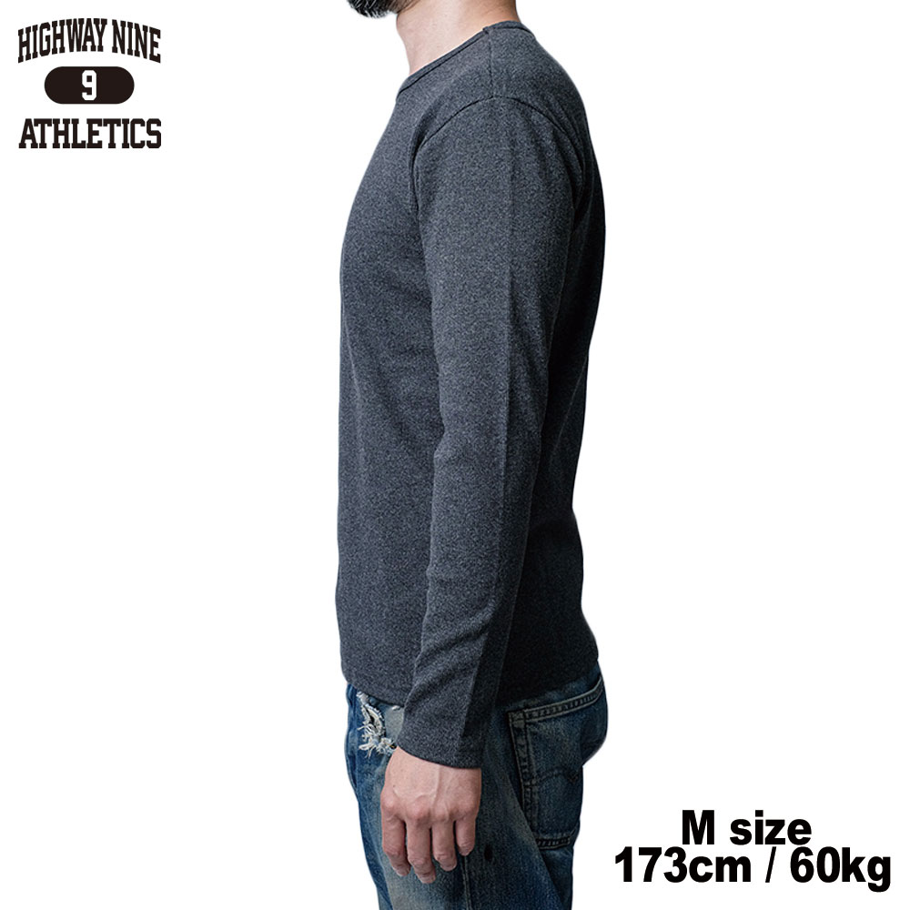 C-NECK RIB L/S Tee  / CHARCOAL / HIGHWAY NINE �ϥ��������ʥ���