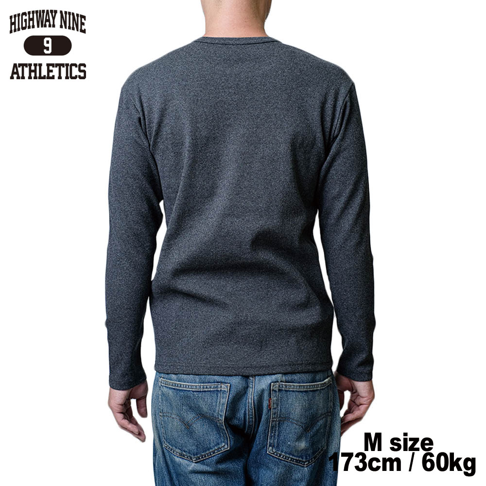 C-NECK RIB L/S Tee  / CHARCOAL / HIGHWAY NINE �ϥ��������ʥ���