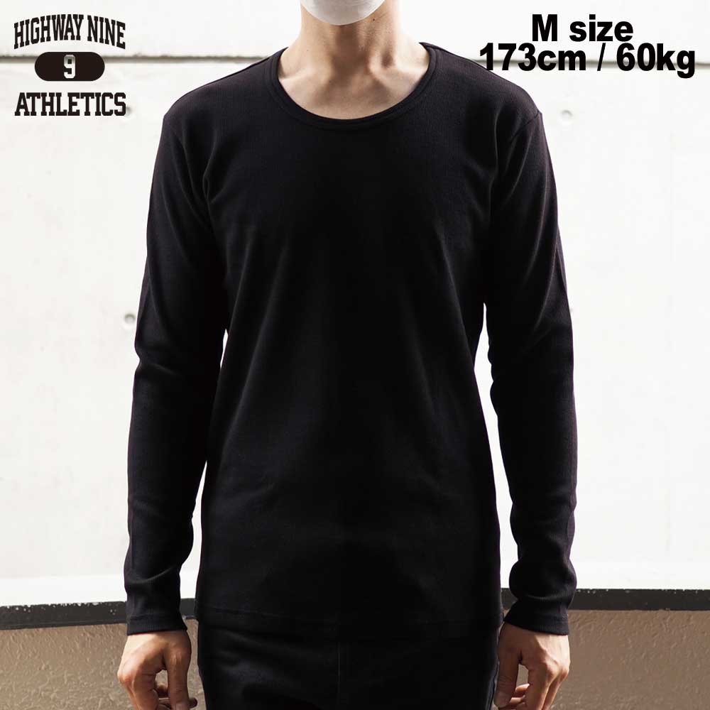 U-NECK RIB L/S Tee  / BLACK / HIGHWAY NINE �ϥ��������ʥ���