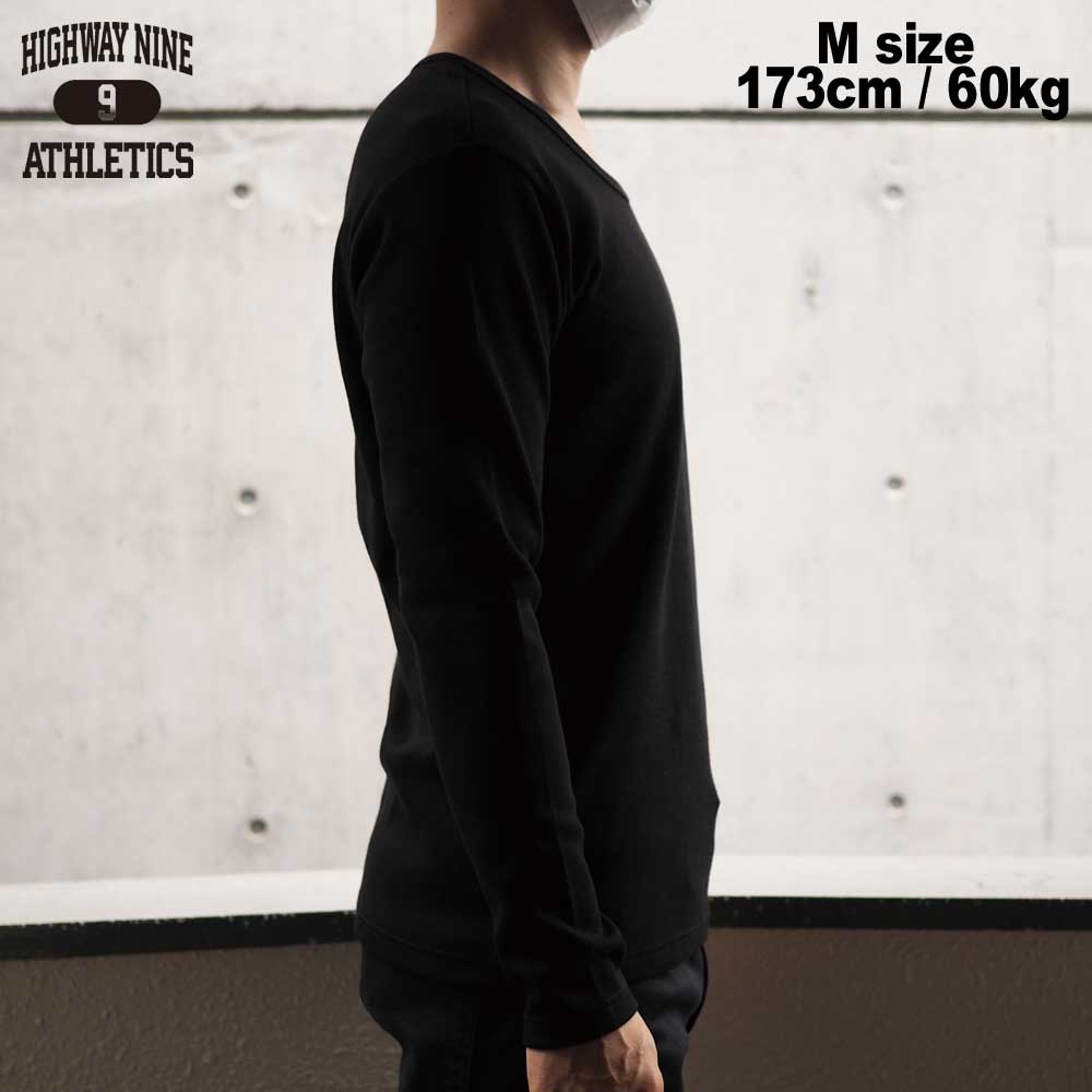 U-NECK RIB L/S Tee  / BLACK / HIGHWAY NINE �ϥ��������ʥ���