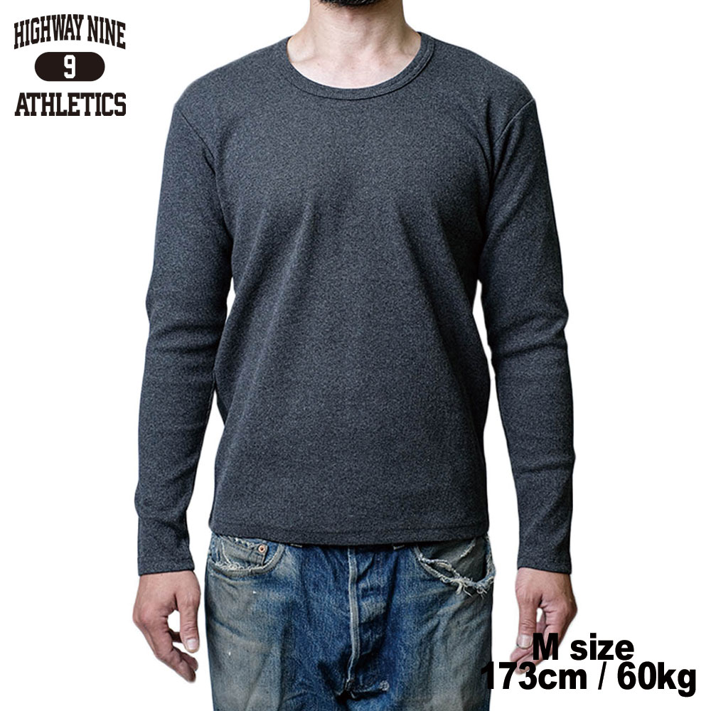 U-NECK RIB L/S Tee  / CHARCOAL / HIGHWAY NINE �ϥ��������ʥ���