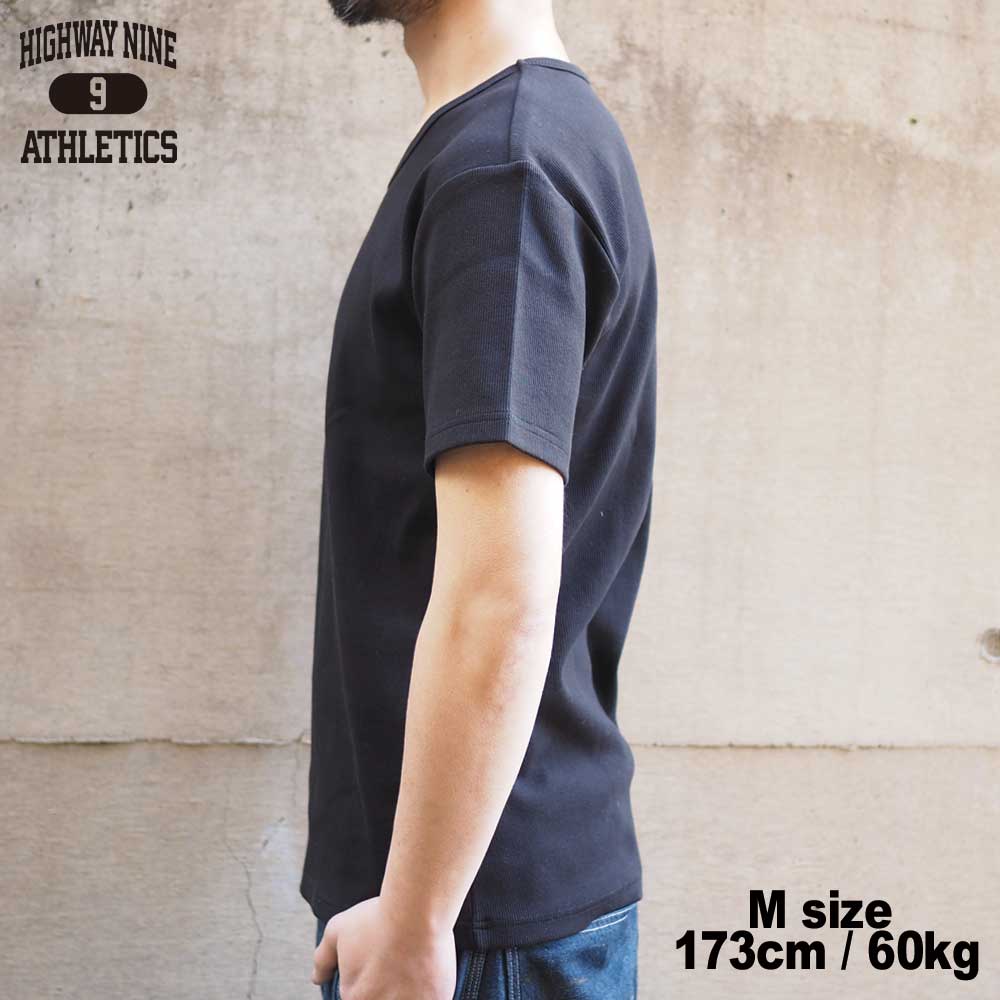 V-NECK RIB S/S Tee  / BLACK / HIGHWAY NINE �ϥ��������ʥ���