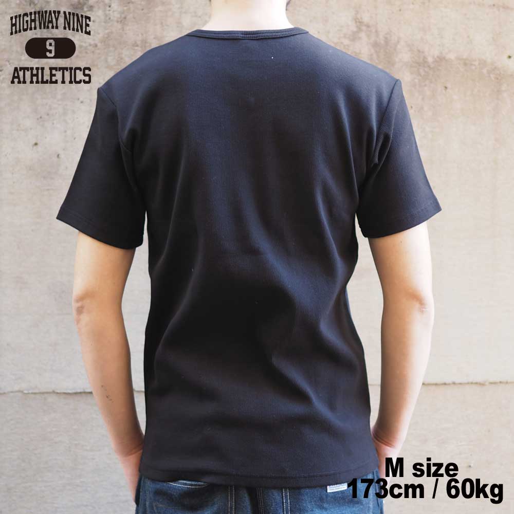 V-NECK RIB S/S Tee  / BLACK / HIGHWAY NINE �ϥ��������ʥ���