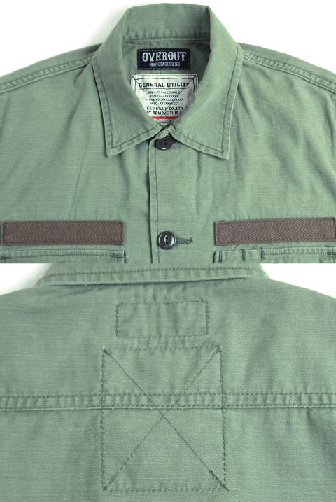OVEROUT �����С������ȡ�MILITARY SHIRTS���ߥ꥿�꡼����� (OLIVE)