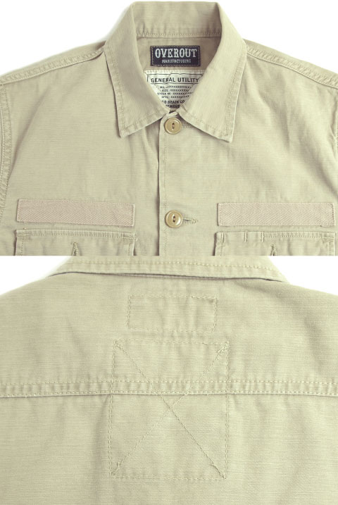 OVEROUT �����С������ȡ�MILITARY SHIRTS���ߥ꥿�꡼����� (BEIGE)