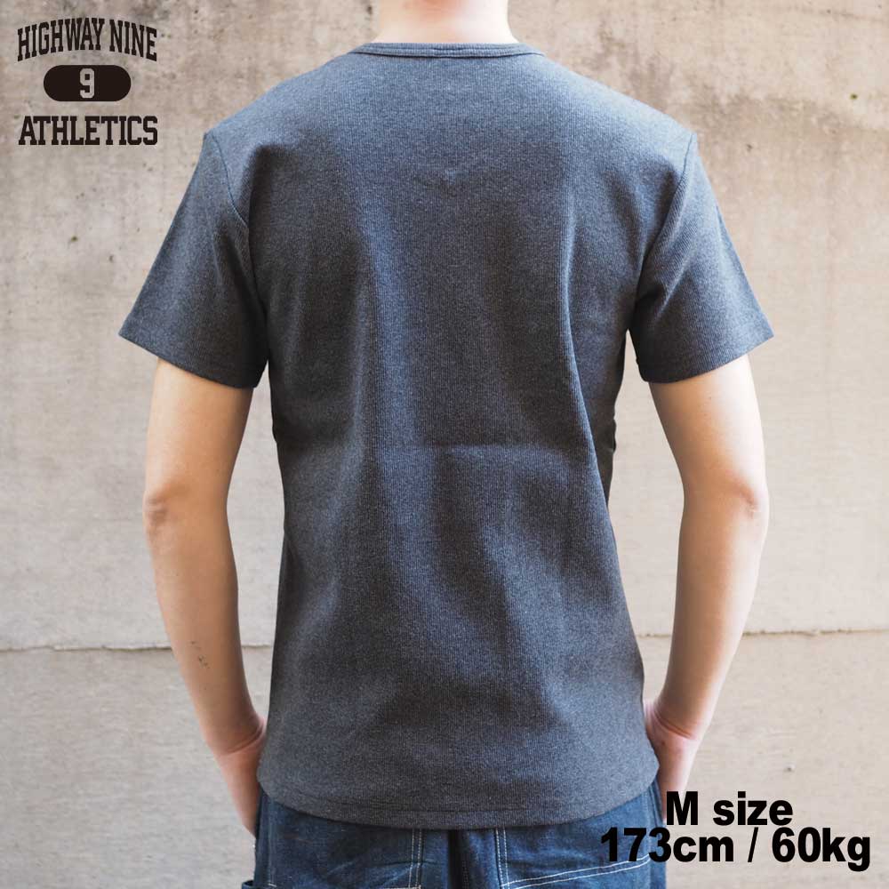 V-NECK RIB S/S Tee  / CHARCOAL / HIGHWAY NINE �ϥ��������ʥ���