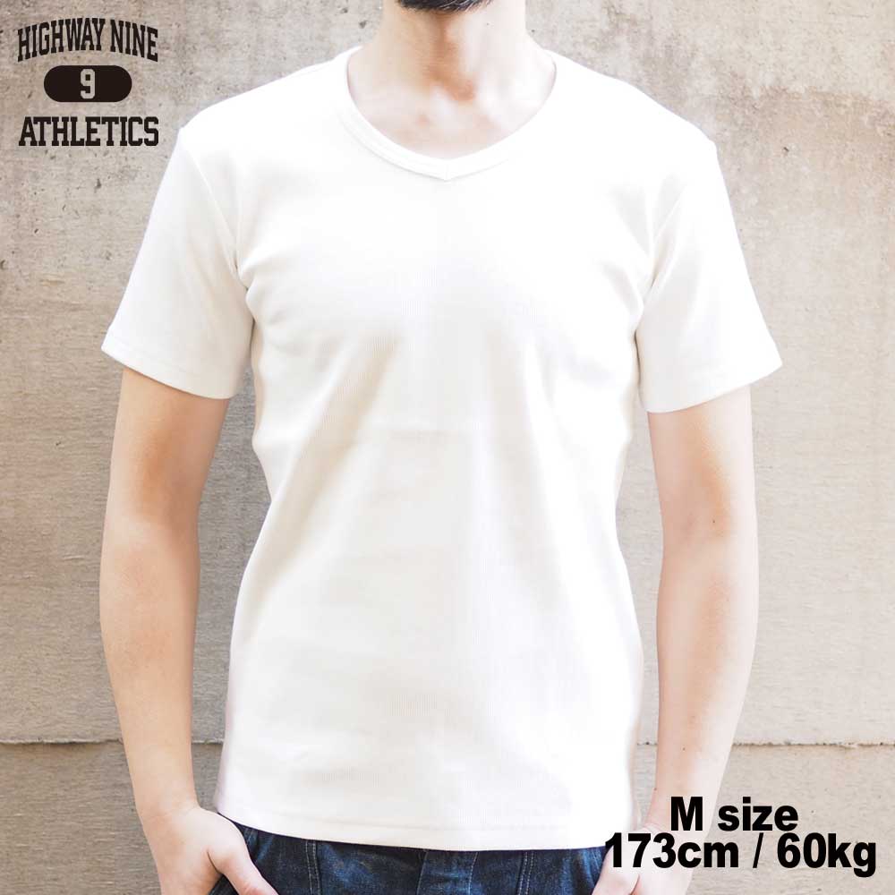 V-NECK RIB S/S Tee  / WHITE / HIGHWAY NINE �ϥ��������ʥ���