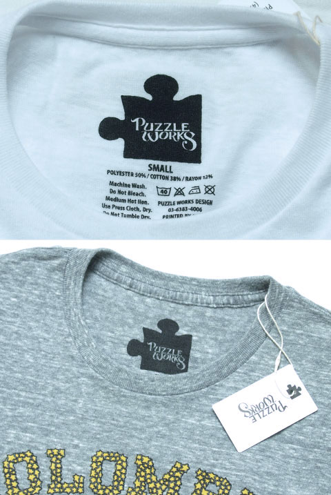 PUZZLE WORKS (�ѥ�������)��COLOMBIA T-shirts ������ӥ� �ԥ���� ��WHITE)
