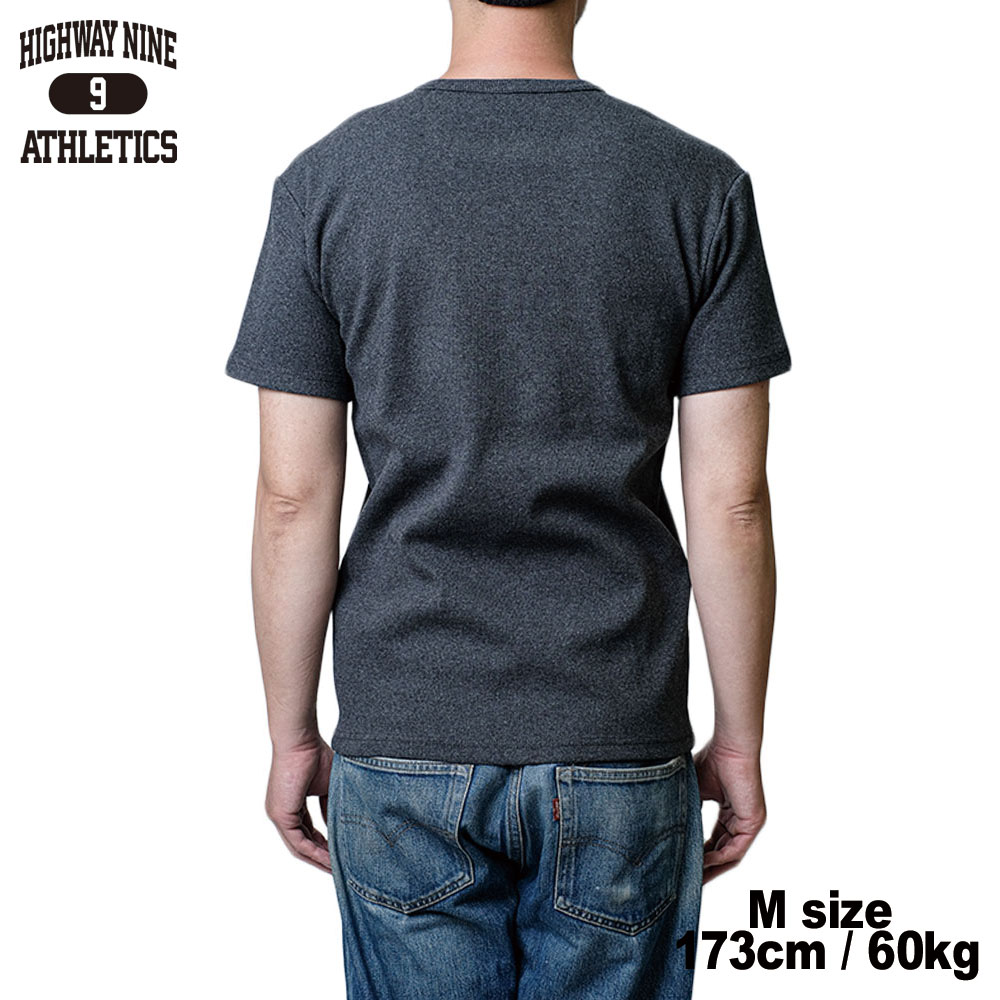 C-NECK RIB S/S Tee  / CHARCOAL / HIGHWAY NINE �ϥ��������ʥ���