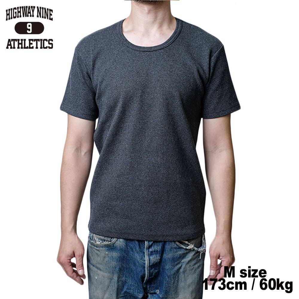 U-NECK RIB S/S Tee  / CHARCOAL / HIGHWAY NINE �ϥ��������ʥ���