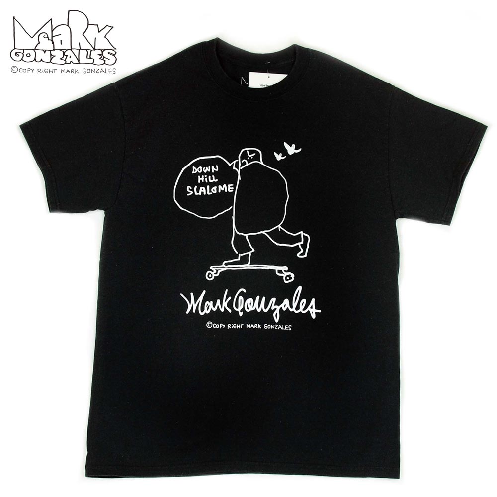 MARK GONZALES " DOWN HILL  " S/S Tee / BLACK #VINTAGE WASH