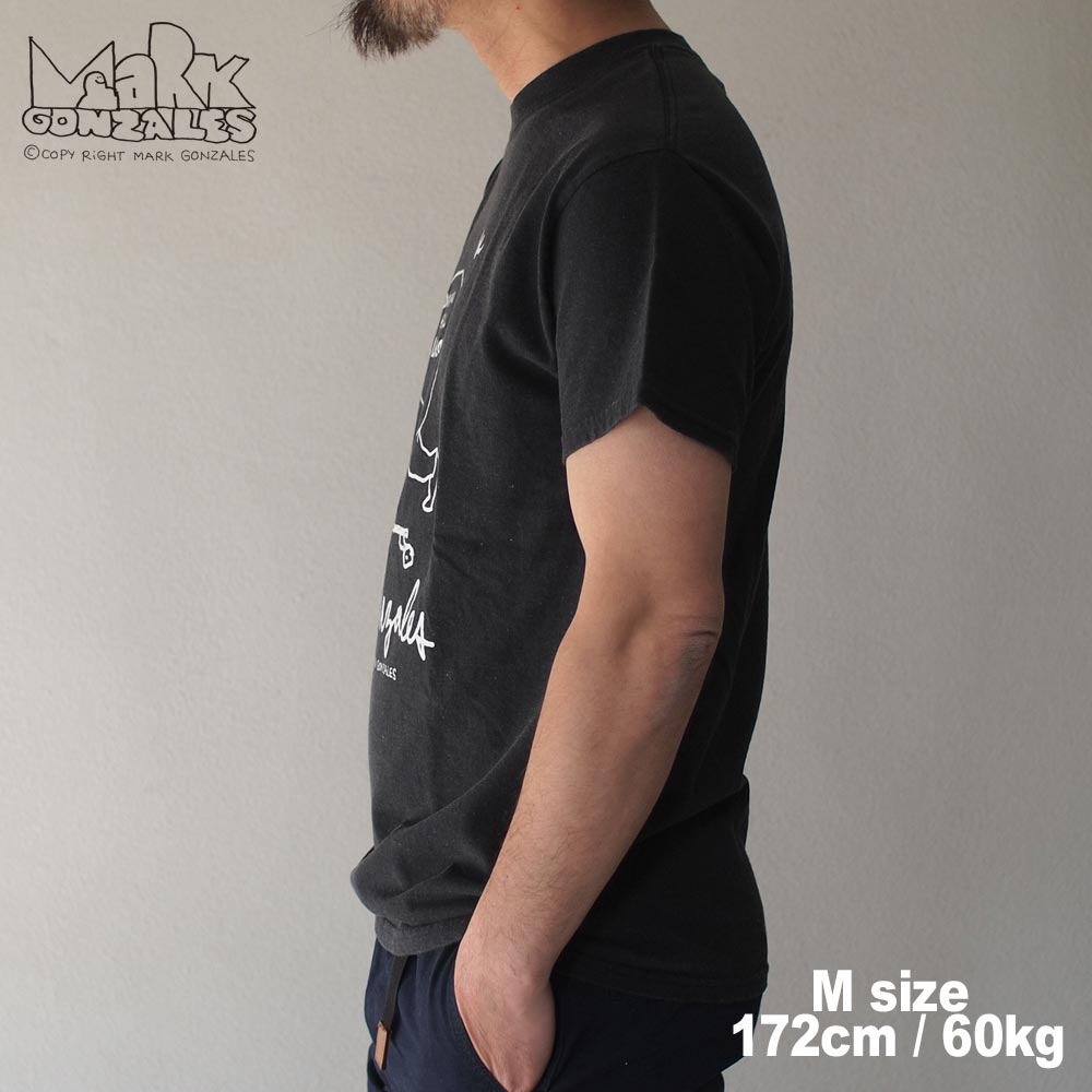 MARK GONZALES " DOWN HILL  " S/S Tee / BLACK #VINTAGE WASH