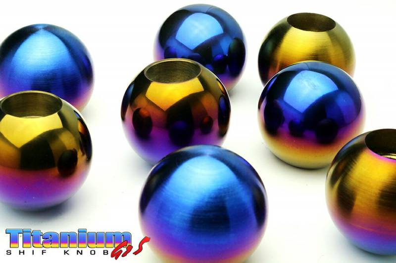 チタン 球型 シフトノブ ブラッシュ ヘアライン Gr5 4種類のアダプター付属 トヨタ マツダ 日産 スズキ ダイハツ ホンダ スバル に対応 内装パーツ Custom Box