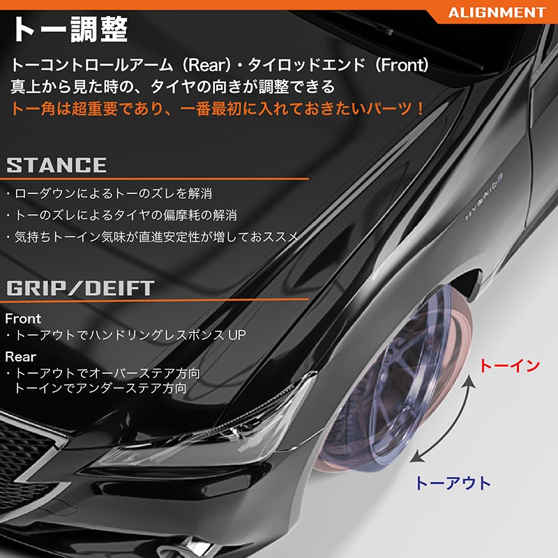 車検OK クラウン スポーツ リア トーコントロール アーム 調整式