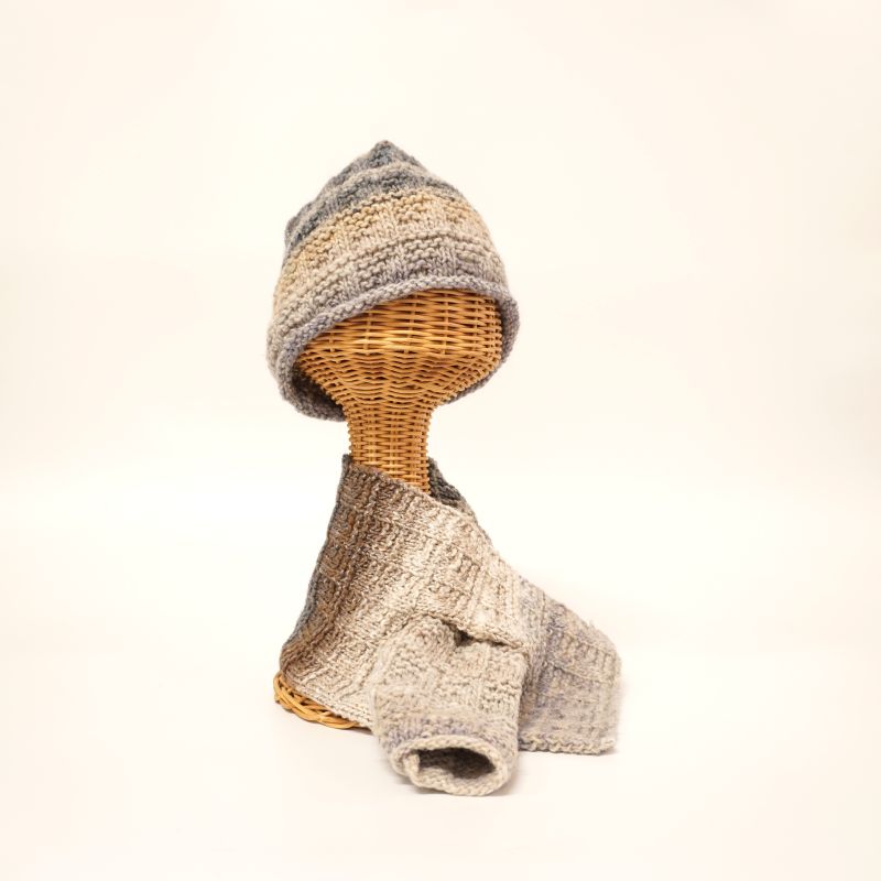 SALE】立冬 Rittou マフラー 手編み 毛糸 ウール シルク モヘヤ 極太