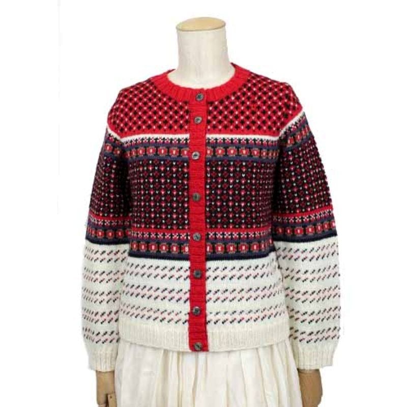 ブリティッシュファイン 編み込みカーディガン レディース ウール