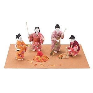 人形キット 焚火のもてなし（落ち葉集め4体組）