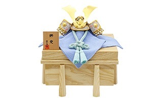 朔太郎作 淡青裾濃威 兜 5号