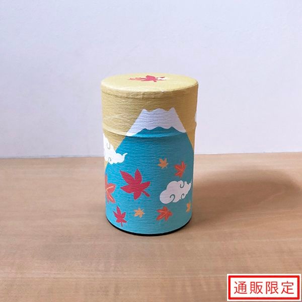 【上煎茶100ｇ】缶入 富士山缶（クリアカートン入り）　秋柄
