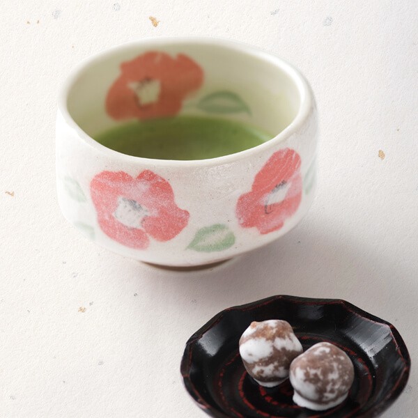 抹茶茶碗（椿） （茶道具セット 茶道 薄茶用 抹茶 ギフト 贈り物