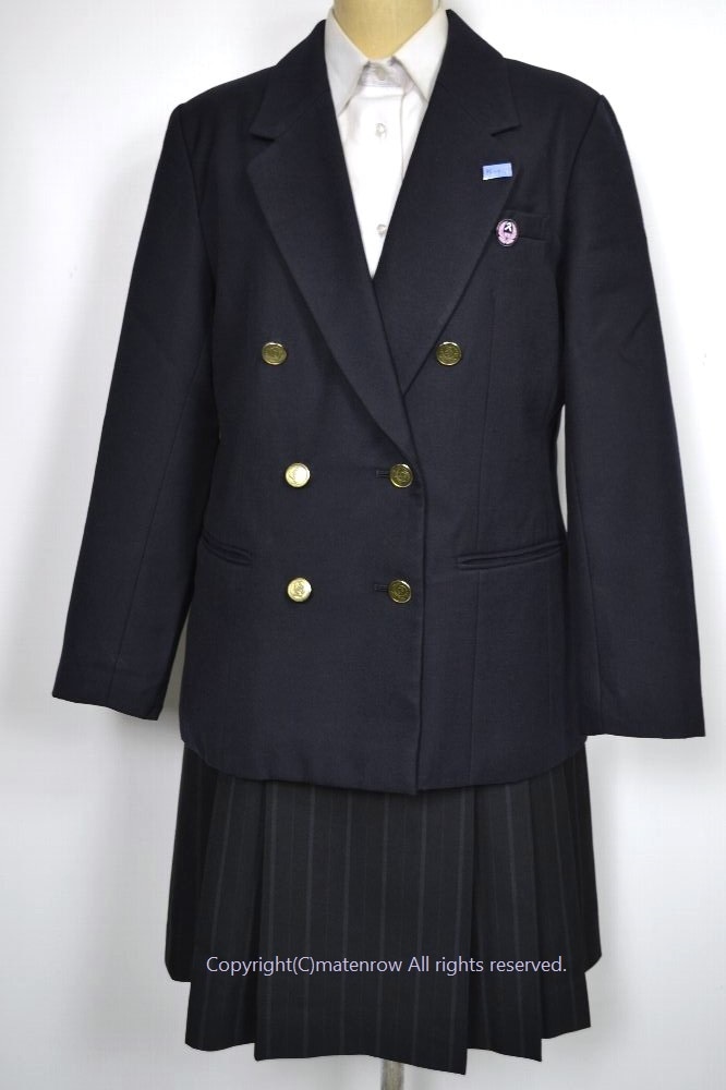B0287 大size 埼玉県立 久喜高等学校 ブレザー冬服 校章 | ブレザー 冬
