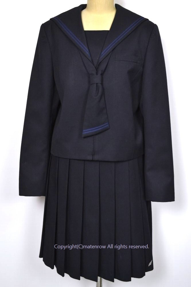 高校　女子制服♡セーラー♡冬物　2点 埼玉県立 鳩山高等学校 タイ付きセーラー冬服 前開き | セーラー服 冬