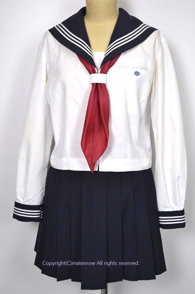 埼玉県立 川越西高等学校 セーラー中間服 スカーフ 前開き