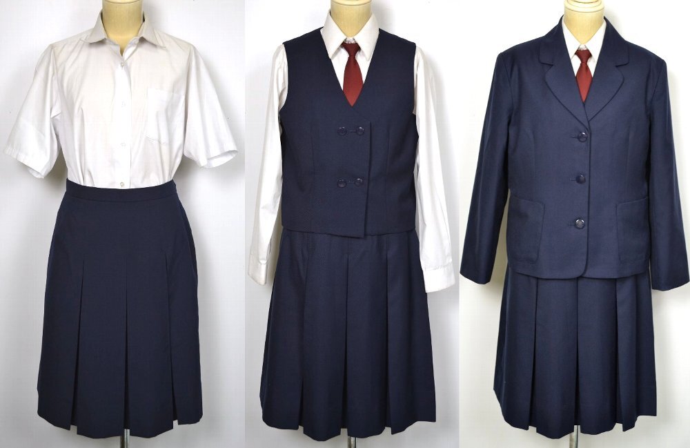 MY4298 大size 埼玉県 ブレザー冬服夏スカート 裏地付き ネクタイ 