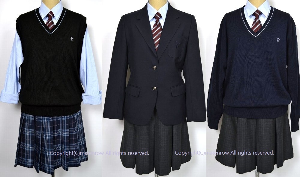 冬ネクタイ　制服 ネクタイ 冬 スカート JK 3点セット 学生制服 長袖 学生服