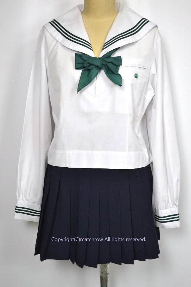 B0967 埼玉県 緑ラインセーラー中間服 ミニ | セーラー服 夏中間服