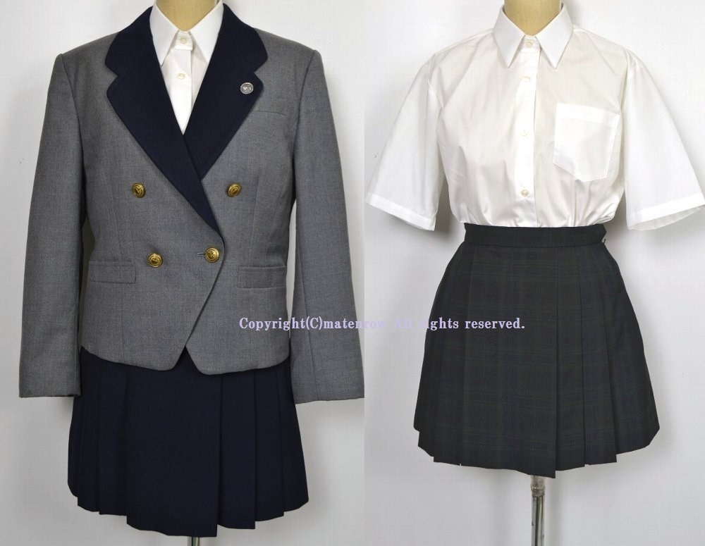 群馬県 新島学園高等学校 スペンサージャケット冬服 夏服 校章 M