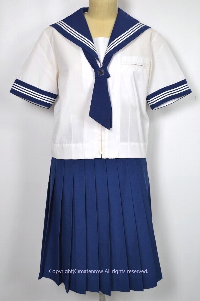 埼玉県 セーラー夏服 青紺 ネクタイ 前開き(MY4084) | セーラー服 夏