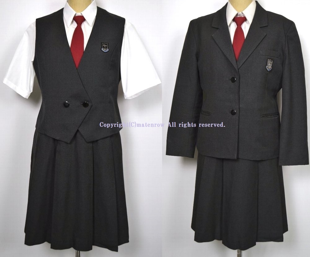 大size w74 埼玉県 星野高等学校 チャコールグレーブレザー冬服 夏服