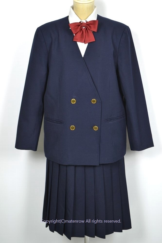 大size 埼玉県 襟なしブレザー冬服プリーツスカート リボン 大size 埼玉県 襟なしブレザー冬服プリーツスカート リボン