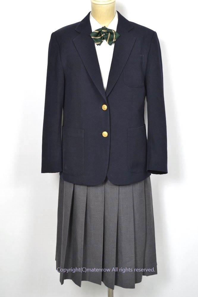 大size EL W78 埼玉県 越谷市立西中学校 ブレザー冬服 リボン＊E0038