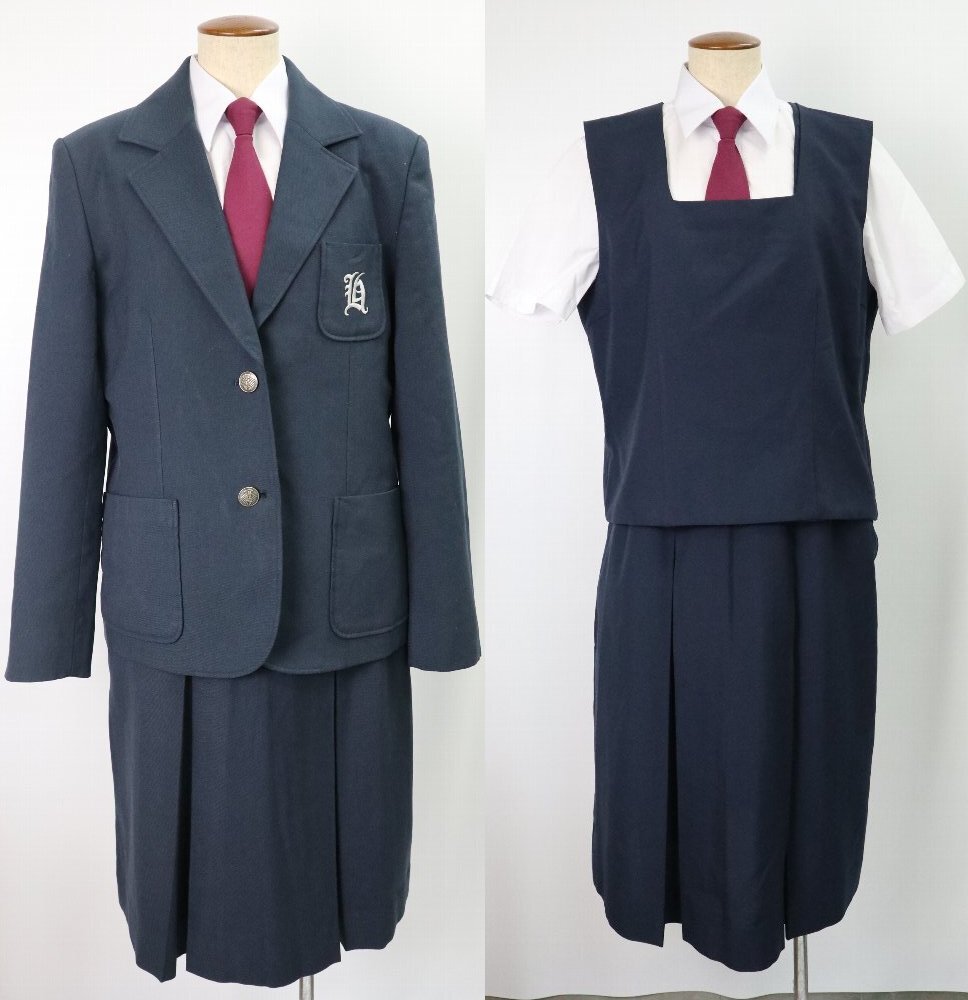 神奈川県 東橘中学校 ブレザー冬夏服 ワンタッチタイ＊R0291 