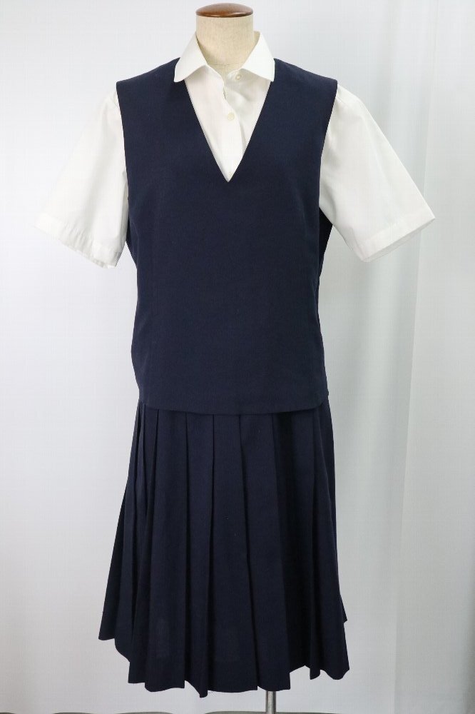 二部式お稽古着「春秋」紺（ベスト・スカート）セット　M 二部式お稽古着「春秋」紺（ベスト・スカート）セット M 二部式