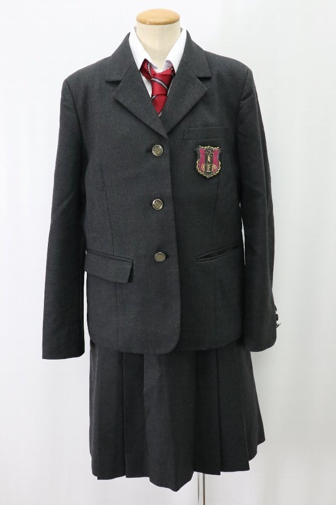 千葉県 千葉英和高等学校 ブレザー冬服 スカート裏地付き＊JR0172 