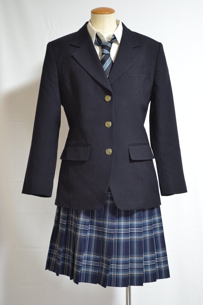 ブレザー冬夏服 青系チェック柄スカート ネクタイ＊T1001 | ブレザー 