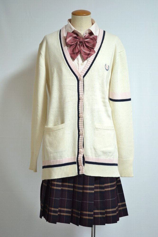 CONOMi - conomi ホワイト ピンク スクール カーディガン Mの通販 by はんな 2点目以降同封100円引き コノミなら