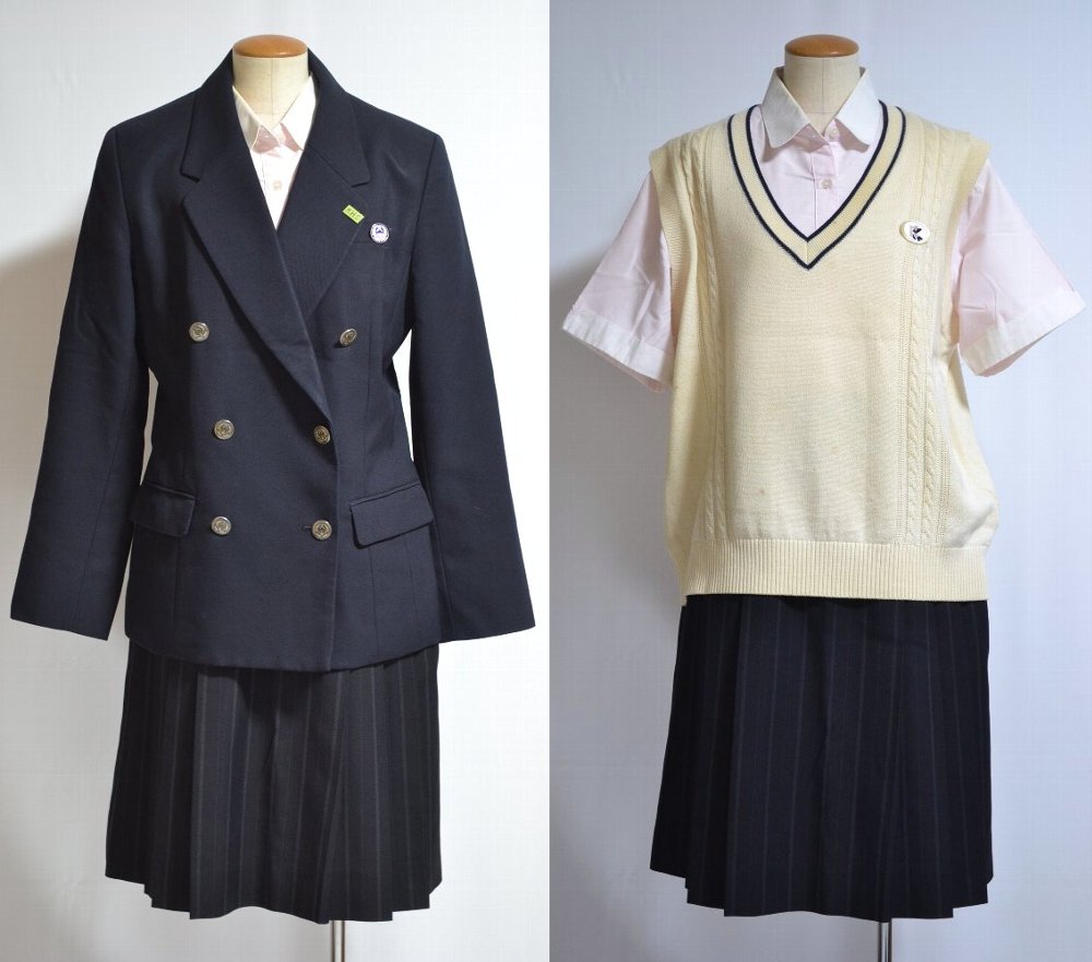 埼玉県立 久喜高等学校 ブレザー冬夏服 校章2点＊T1469 | ブレザー 冬