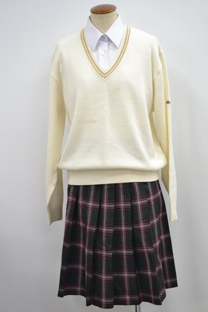 埼玉県 昌平高等学校 夏スカート Vセーター♪6P1108 | ブレザー 夏中間