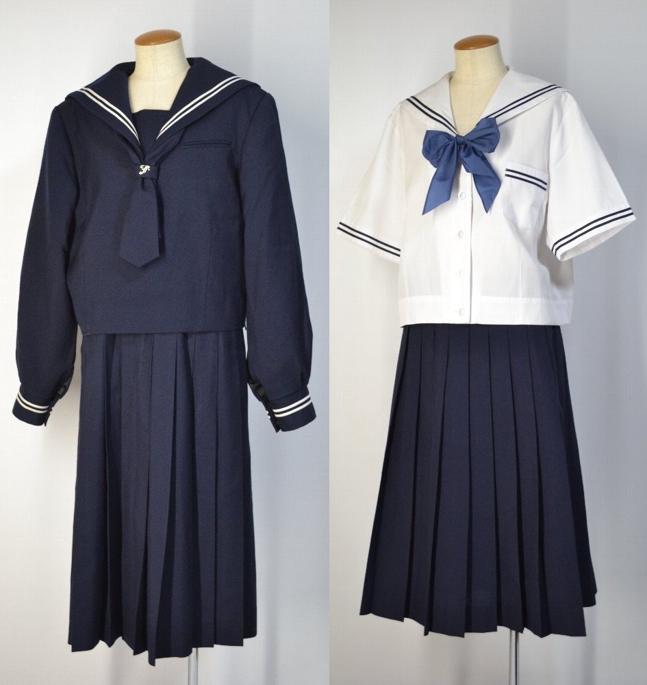 大size 埼玉県 越谷市立富士中学校 セーラー冬夏服 タイ スカーフ 